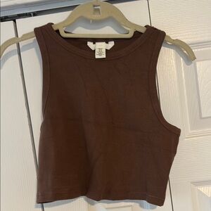 H&M Brown Sleeveless Crop Top